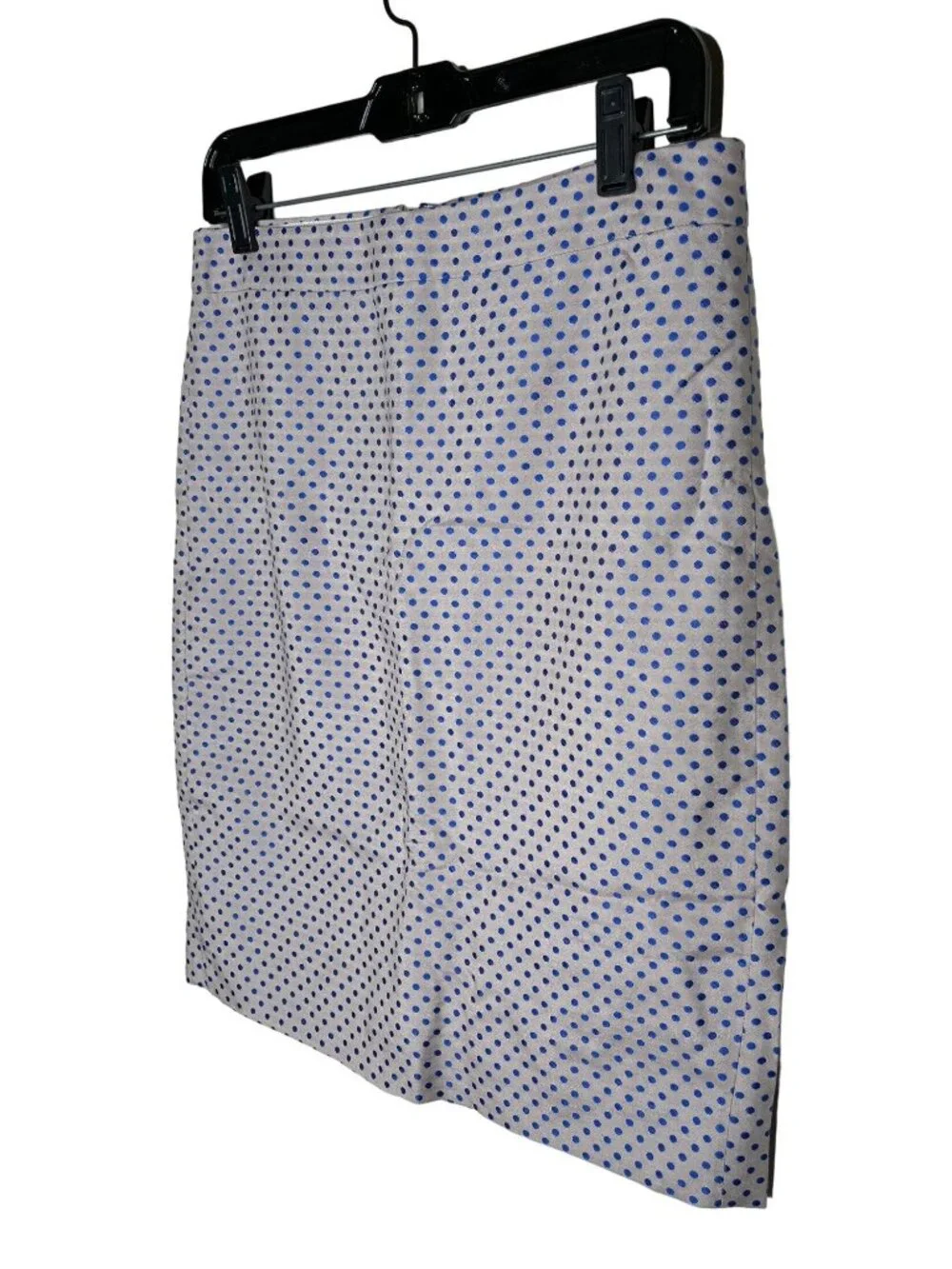 J Crew Pencil Skirt Womens 4 Gray Blue Polka Dot Career Office Classic